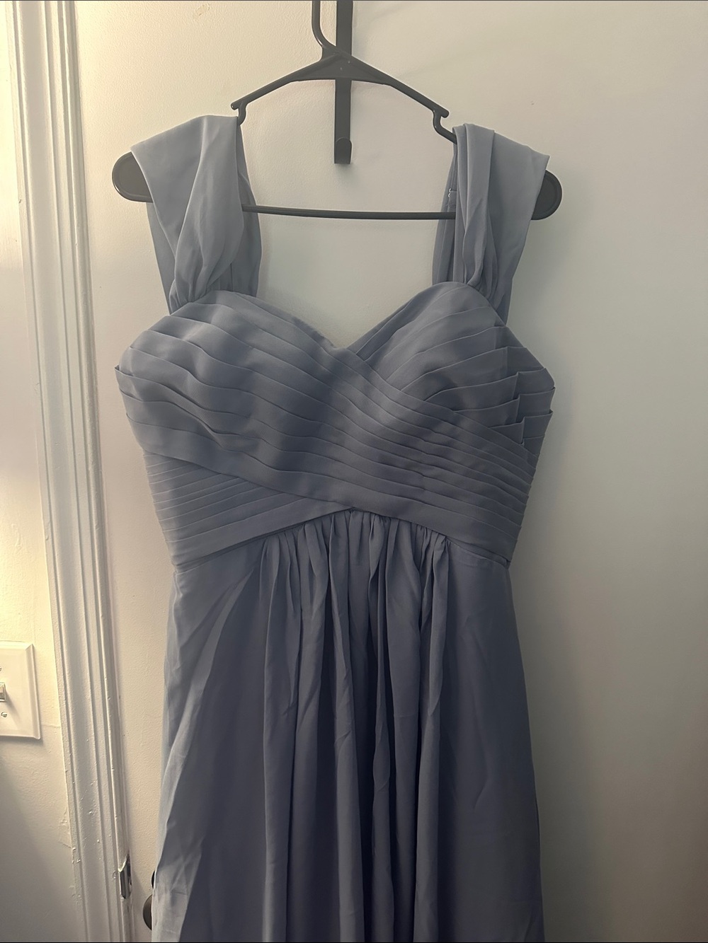 Elegant Sleeveless Dusty Blue Chiffon Women’s Dress